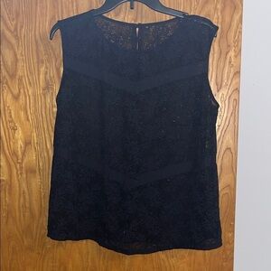 Ilusion size XL Elegant Black Lace Sleeveless Top